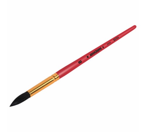 Кисть БЕЛКА, круглая, № 8, цветная ручка, ЮНЛАНДИЯ, 201058