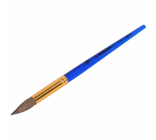 Кисть БЕЛКА, круглая, № 10, цветная ручка, ЮНЛАНДИЯ, 201059