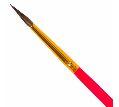 Кисть ПОНИ, круглая, № 1, цветная ручка, ЮНЛАНДИЯ, 201060