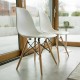 Стулья BRABIX "Eames CF-010", КОМПЛЕКТ 4 шт., пластик белый, опоры дерево/металл, 532630, 2033A