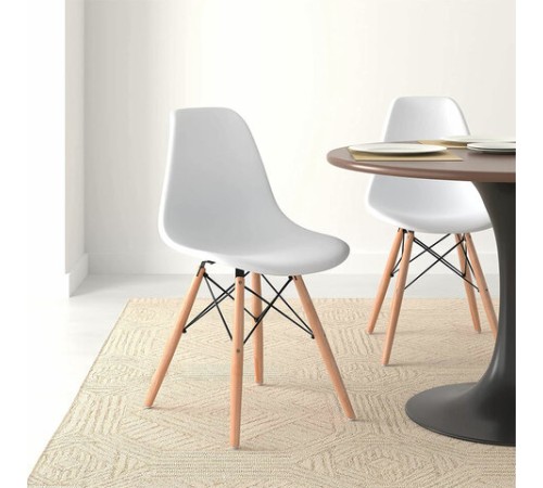 Стулья BRABIX "Eames CF-010", КОМПЛЕКТ 4 шт., пластик белый, опоры дерево/металл, 532630, 2033A Стулья BRABIX "Eames CF-010", КОМПЛЕКТ 4 шт., пластик белый, опоры дерево/металл, 532630, 2033A