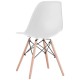 Стулья BRABIX "Eames CF-010", КОМПЛЕКТ 4 шт., пластик белый, опоры дерево/металл, 532630, 2033A