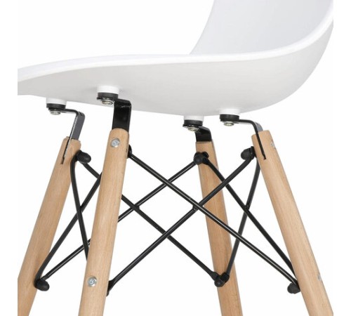Стулья BRABIX "Eames CF-010", КОМПЛЕКТ 4 шт., пластик белый, опоры дерево/металл, 532630, 2033A Стулья BRABIX "Eames CF-010", КОМПЛЕКТ 4 шт., пластик белый, опоры дерево/металл, 532630, 2033A