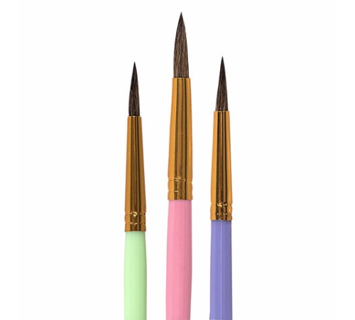 Кисти ПОНИ набор 3 шт. (круглые № 3, 4, 5), блистер, BRAUBERG KIDS, 201074