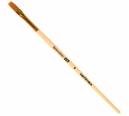 Кисти СИНТЕТИКА набор 5 шт. (круглые № 1, 2, 5, плоские № 5, 8), блистер, BRAUBERG KIDS, 201075