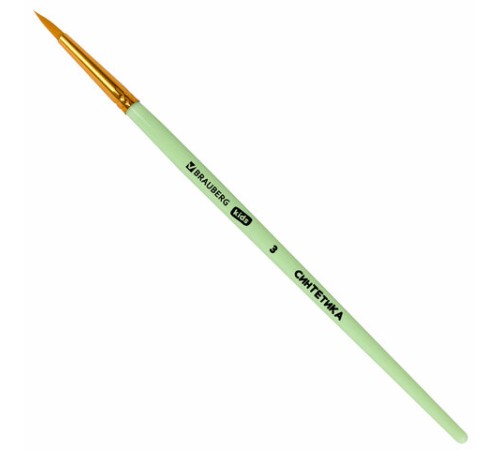 Кисти СИНТЕТИКА набор 5 шт. (круглые № 1, 2, 3, 4, 5), блистер, BRAUBERG KIDS, 201076