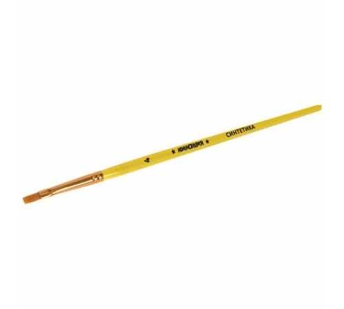 Кисти СИНТЕТИКА набор 5 шт. (плоские № 1, 2, 3, 4, 5), пакет с европодвесом, ЮНЛАНДИЯ, 201077