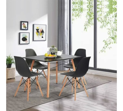Стулья BRABIX "Eames CF-010", КОМПЛЕКТ 4 шт., пластик черный, опоры дерево/металл, 532631, 2033A Стулья BRABIX "Eames CF-010", КОМПЛЕКТ 4 шт., пластик черный, опоры дерево/металл, 532631, 2033A