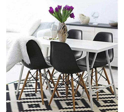 Стулья BRABIX "Eames CF-010", КОМПЛЕКТ 4 шт., пластик черный, опоры дерево/металл, 532631, 2033A Стулья BRABIX "Eames CF-010", КОМПЛЕКТ 4 шт., пластик черный, опоры дерево/металл, 532631, 2033A