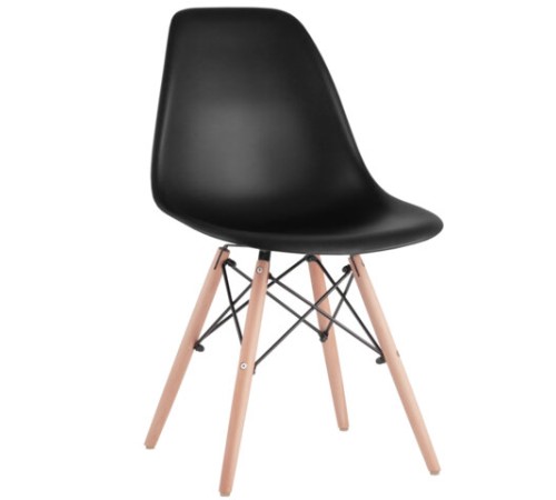 Стулья BRABIX "Eames CF-010", КОМПЛЕКТ 4 шт., пластик черный, опоры дерево/металл, 532631, 2033A Стулья BRABIX "Eames CF-010", КОМПЛЕКТ 4 шт., пластик черный, опоры дерево/металл, 532631, 2033A