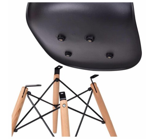 Стулья BRABIX "Eames CF-010", КОМПЛЕКТ 4 шт., пластик черный, опоры дерево/металл, 532631, 2033A Стулья BRABIX "Eames CF-010", КОМПЛЕКТ 4 шт., пластик черный, опоры дерево/металл, 532631, 2033A