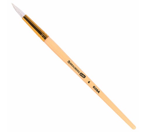 Кисти НАБОР 5 шт. (БЕЛКА круглая № 3; КОЗА круглые № 6, 8; ПОНИ круглые № 2, 5), BRAUBERG KIDS, 201080