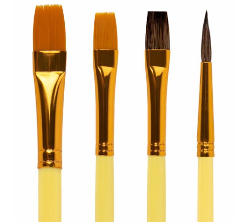 Кисти НАБОР 15 шт. (ПОНИ – 9 шт., СИНТЕТИКА – 4 шт., ЩЕТИНА – 2 шт.) BRAUBERG KIDS, 201081