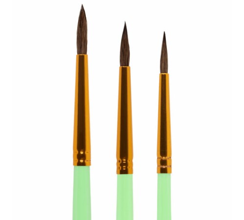 Кисти НАБОР 15 шт. (ПОНИ – 9 шт., СИНТЕТИКА – 4 шт., ЩЕТИНА – 2 шт.) BRAUBERG KIDS, 201081