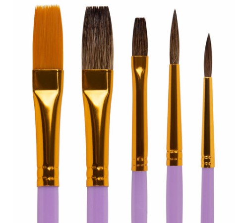 Кисти НАБОР 15 шт. (ПОНИ – 9 шт., СИНТЕТИКА – 4 шт., ЩЕТИНА – 2 шт.) BRAUBERG KIDS, 201081