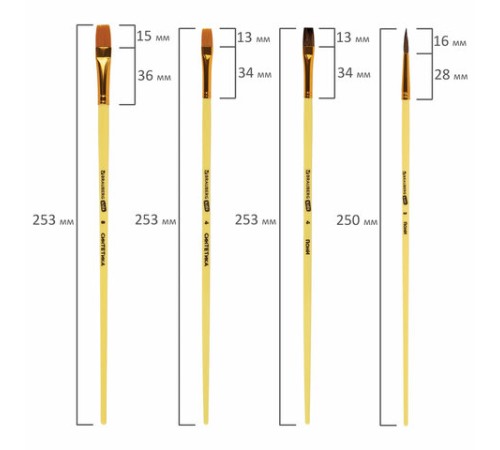 Кисти НАБОР 15 шт. (ПОНИ – 9 шт., СИНТЕТИКА – 4 шт., ЩЕТИНА – 2 шт.) BRAUBERG KIDS, 201081