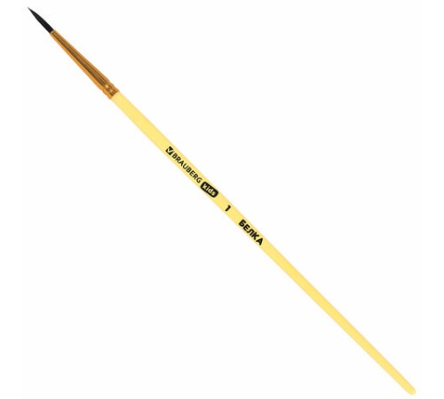 Кисти БЕЛКА набор 6 шт. (круглые № 1, 2, 3, 4, 5, 6), блистер, BRAUBERG KIDS, 201083