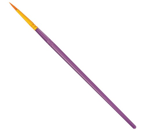 Кисти набор 10 шт., синтетика, фиолетовые, № 2/0-8 (Круглые; Овальные; Плоские; Лайнеры), WBZ (ВБЗ), 201086