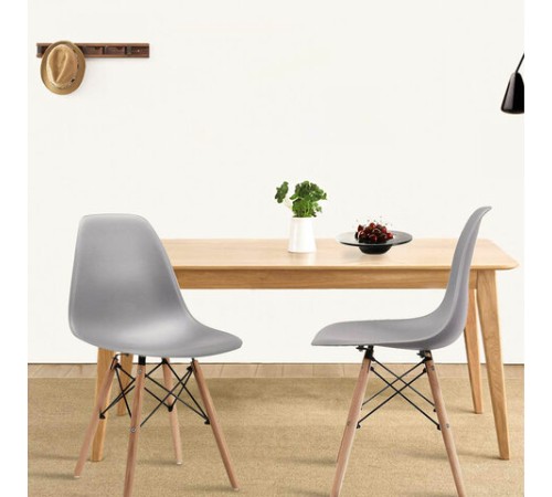 Стулья BRABIX "Eames CF-010", КОМПЛЕКТ 4 шт., пластик серый, опоры дерево/металл, 532632, 2033A Стулья BRABIX "Eames CF-010", КОМПЛЕКТ 4 шт., пластик серый, опоры дерево/металл, 532632, 2033A