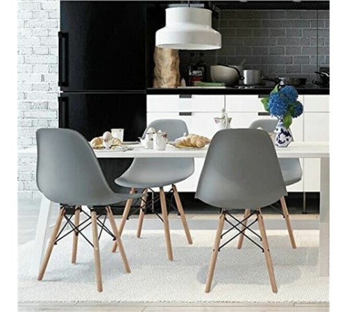 Стулья BRABIX "Eames CF-010", КОМПЛЕКТ 4 шт., пластик серый, опоры дерево/металл, 532632, 2033A Стулья BRABIX "Eames CF-010", КОМПЛЕКТ 4 шт., пластик серый, опоры дерево/металл, 532632, 2033A