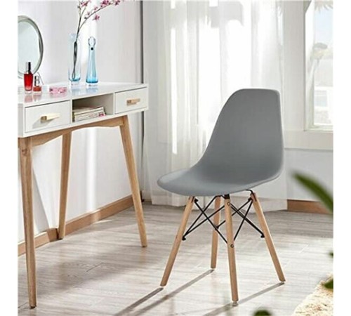 Стулья BRABIX "Eames CF-010", КОМПЛЕКТ 4 шт., пластик серый, опоры дерево/металл, 532632, 2033A Стулья BRABIX "Eames CF-010", КОМПЛЕКТ 4 шт., пластик серый, опоры дерево/металл, 532632, 2033A