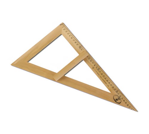 Треугольник для классной доски (треугольник классный), деревянный, 60х30х40 см, прямоугольный, МОЖГА, С364