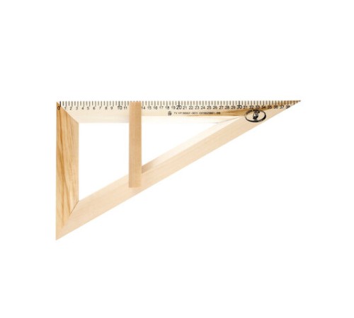 Треугольник для классной доски (треугольник классный), деревянный, 60х30х40 см, прямоугольный, МОЖГА, С364