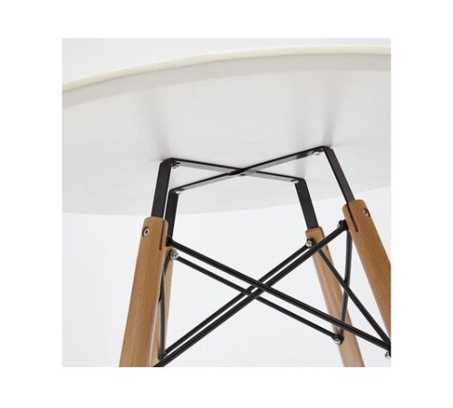 Стол обеденный BRABIX "Eames T-01", круглый, диаметр 80 см, опоры дерево, белый, 532633 Стол обеденный BRABIX "Eames T-01", круглый, диаметр 80 см, опоры дерево, белый, 532633