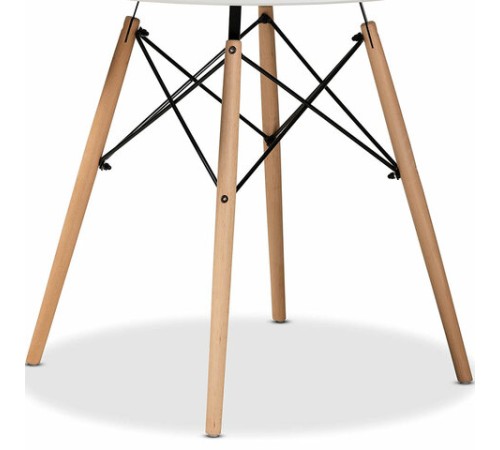 Стол обеденный BRABIX "Eames T-01", круглый, диаметр 80 см, опоры дерево, белый, 532633 Стол обеденный BRABIX "Eames T-01", круглый, диаметр 80 см, опоры дерево, белый, 532633