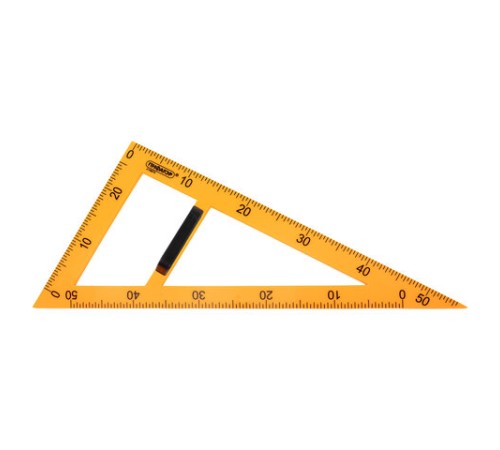 Треугольник прямоугольный для классной доски, пластиковый 50х30х50 см, с держателем, ПИФАГОР, 210874