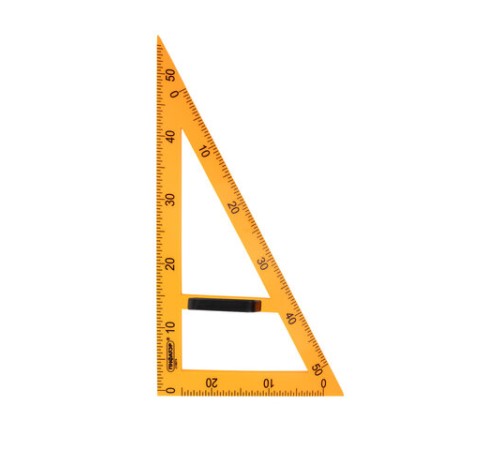 Треугольник прямоугольный для классной доски, пластиковый 50х30х50 см, с держателем, ПИФАГОР, 210874