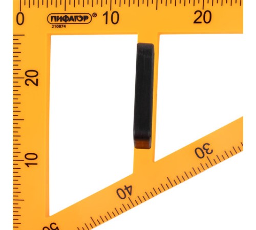 Треугольник прямоугольный для классной доски, пластиковый 50х30х50 см, с держателем, ПИФАГОР, 210874