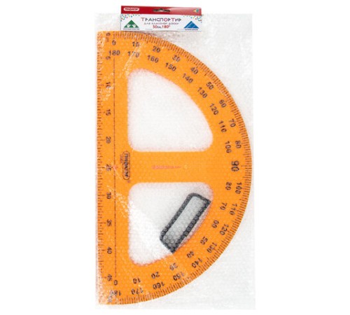 Транспортир 50 см, 180 градусов, пластиковый, для классной доски, с держателем, ПИФАГОР, 210876