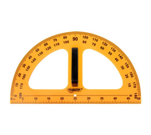 Транспортир 50 см, 180 градусов, пластиковый, для классной доски, с держателем, ПИФАГОР, 210876