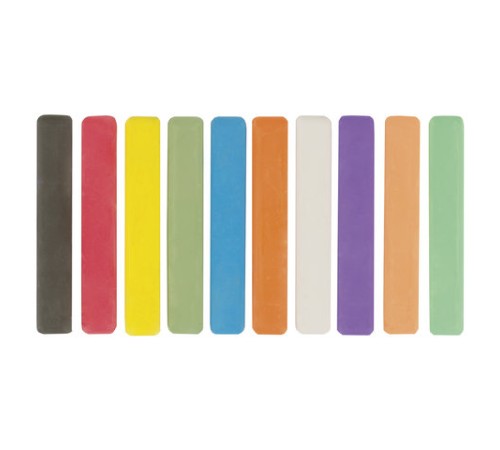 Мел цветной квадратный 10 штук, ПИФАГОР, картонная упаковка, 221168
