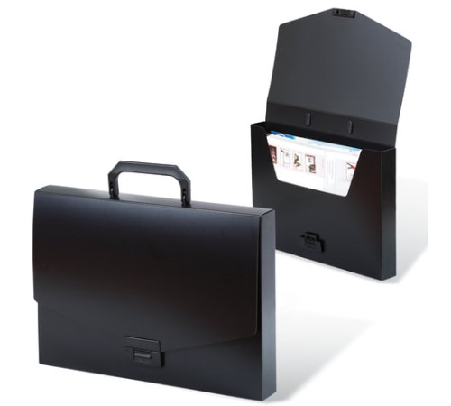 Папка-портфель пластиковая BRAUBERG 