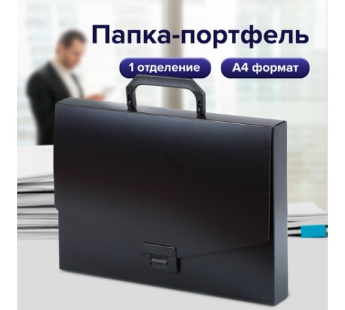 Папка-портфель пластиковая BRAUBERG 