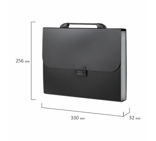 Папка-портфель пластиковая BRAUBERG 