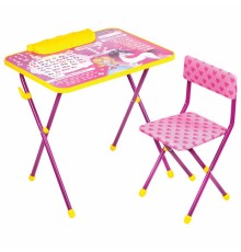 Комплект детской мебели розовый ПРИНЦЕССА: стол + стул, пенал, BRAUBERG NIKA KIDS, 532635