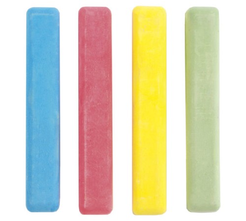 Мел цветной квадратный 4 штуки, ПИФАГОР, картонная упаковка, европодвес, 221977