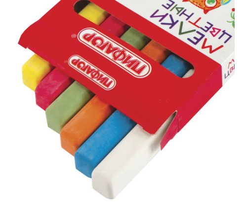 Мел цветной квадратный 6 штук, ПИФАГОР, картонная упаковка, европодвес, 221979