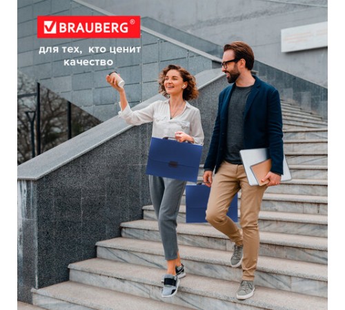 Папка-портфель пластиковая BRAUBERG 