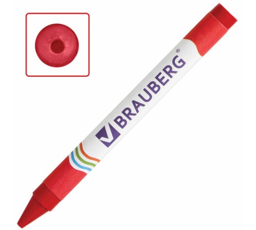 Восковые мелки BRAUBERG, НАБОР 6 цветов, 222961