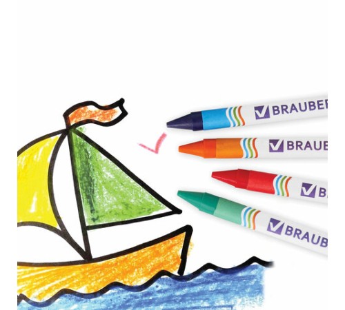 Восковые мелки BRAUBERG, НАБОР 18 цветов, 222963