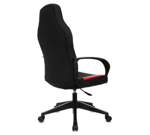 Кресло компьютерное BRABIX "Alpha GM-018", ткань/экокожа, черное/красное, 532637, GM-018_532637 Кресло компьютерное BRABIX "Alpha GM-018", ткань/экокожа, черное/красное, 532637, GM-018_532637