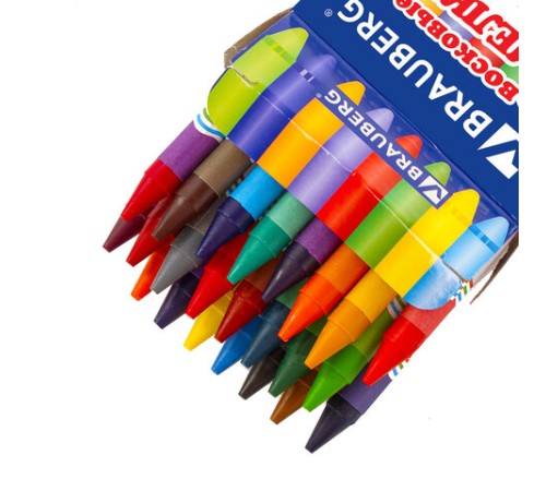 Восковые мелки BRAUBERG, НАБОР 24 цвета, 222964