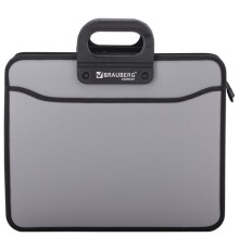Папка-портфель пластиковая BRAUBERG ПРЕМЬЕР А4 (390х315х120 мм), 3 отделения, фактура 