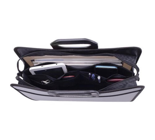 Папка-портфель пластиковая BRAUBERG ПРЕМЬЕР А4 (390х315х120 мм), 3 отделения, фактура 