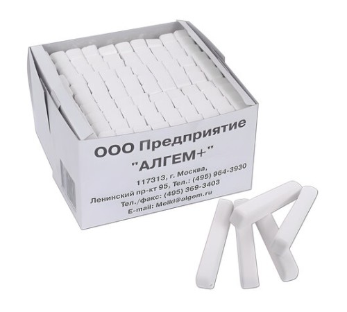 Мел белый квадратный 100 штук, АЛГЕМ, картонная упаковка, 00041, МШБ 100