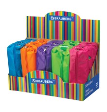 Пенал-косметичка BRAUBERG, ассорти 5 цветов, 